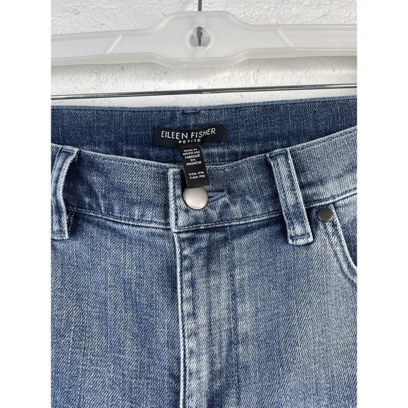 Eileen Fisher Lantern Jeans Women's Large Organic Cotton Ankle Denim Stretch M - Picture 2 of 9